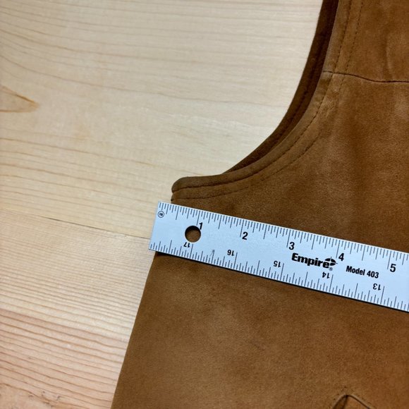 Brooks Brothers Suede Vest Mens Small Brown Full Zip Insulated Down Puffer - Picture 8 of 16